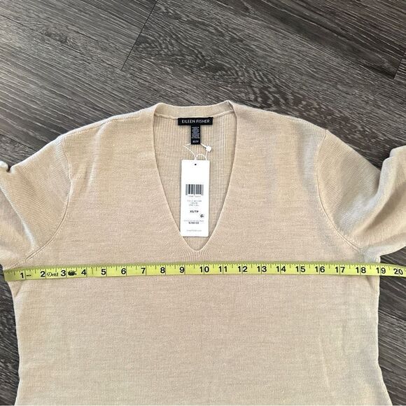 Eileen Fisher 100% Superfine Merino Wool V Neck Sweater New - Picture 8 of 10